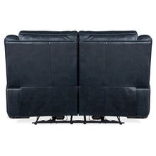 Montel Lay Flat Power Loveseat with Power Headrest & Lumbar in Blue Leather