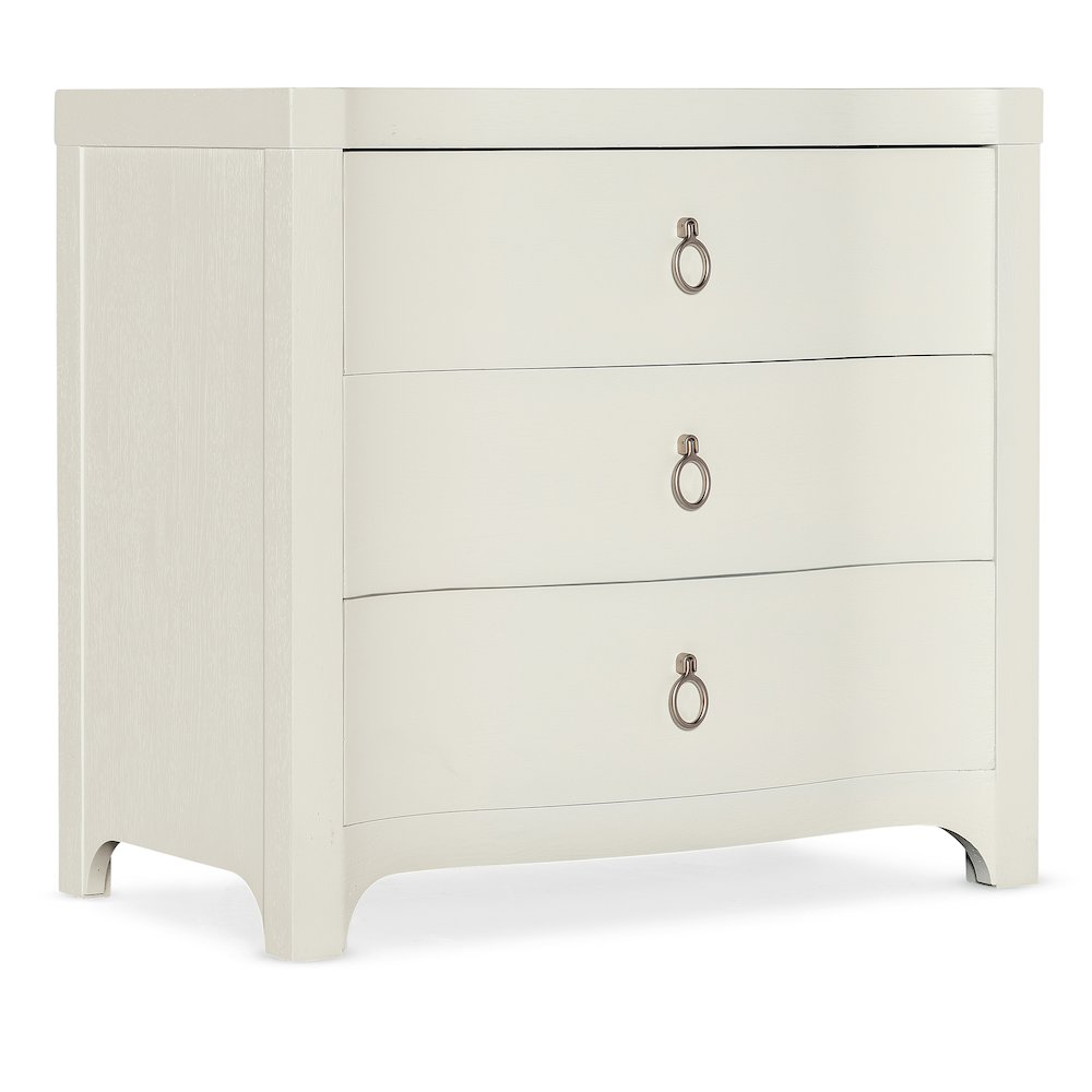 Serenity Antigua Three Drawer Nightstand in White Wood by Hooker Furniture