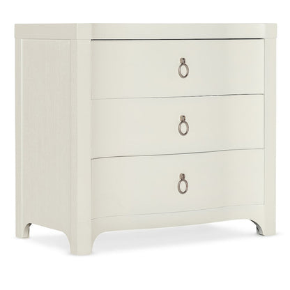 Serenity Antigua Three Drawer Nightstand in White Wood by Hooker Furniture