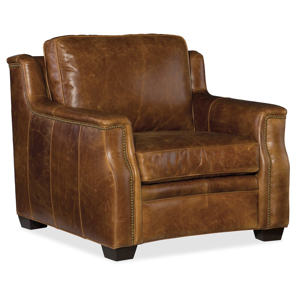 Hooker Furniture Yates Leather Arm Chair in Buckaroo Colt