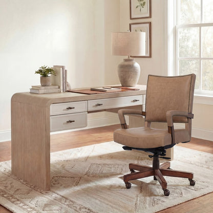 Hooker Furniture Chace Leather Executive Swivel Tilt Chair in Brown
