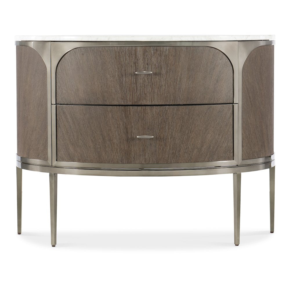 Modern Mood Two Drawer Wood Nightstand in Brown by Hooker Furniture