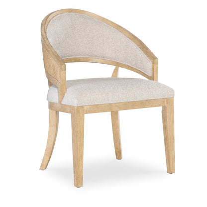 Retreat Cane Barrel Back Fabric Upholstered Chair in Beige by Hooker Furniture