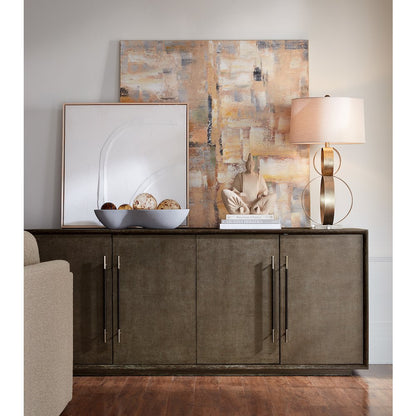 Modern Mood Wood Entertainment Console in Brown by Hooker Furniture