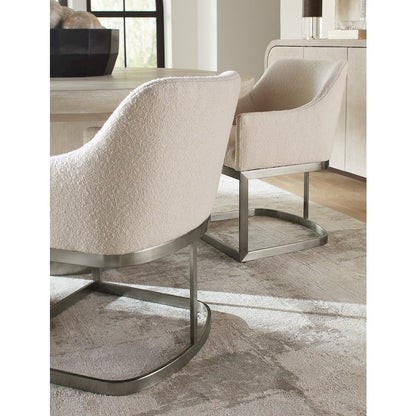 Modern Mood Upholstered Arm Chair w/ Metal Base in Pewter by Hooker Furniture