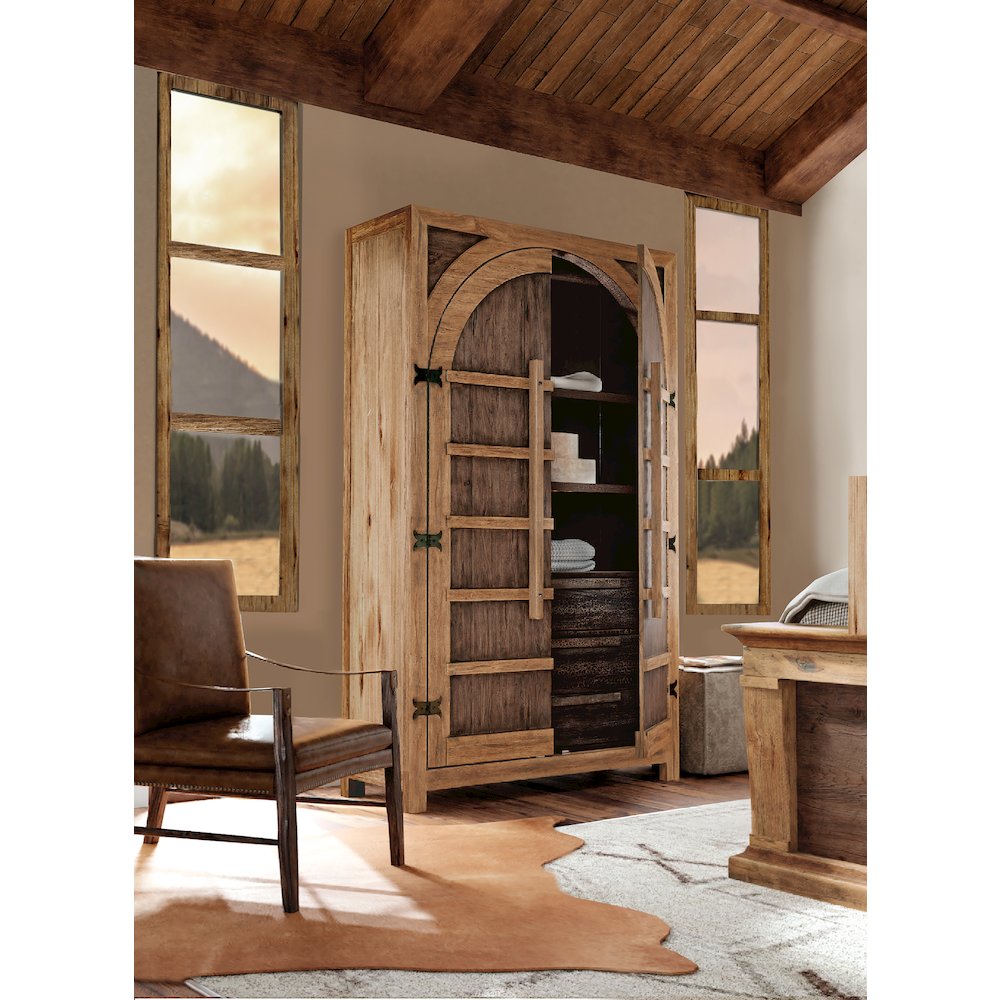 Hooker Furniture Big Sky Veneers and Solid Wood Wardrobe in Brown