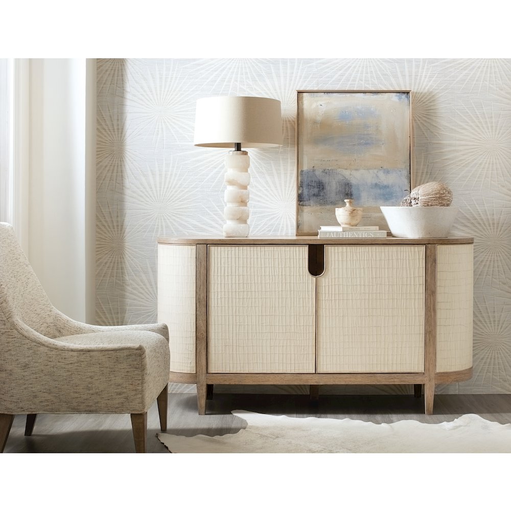 Melange Arbor Wood Credenza in Natural with Canvas Crackle by Hooker Furniture