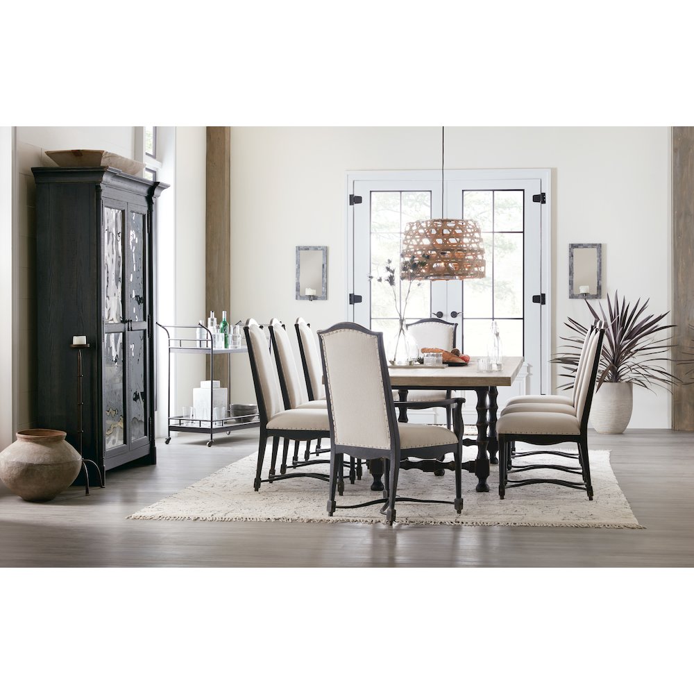 Hooker Furniture Dining Room Ciao Bella 84in Trestle Table -Flaky White/Black