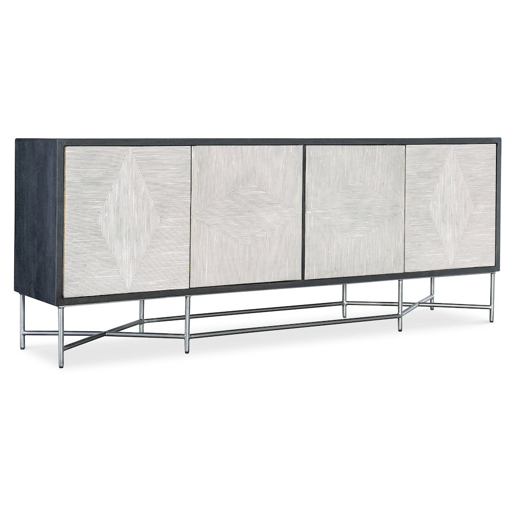 Hooker Furniture Commerce and Market Fine Lines Wood Credenza in White