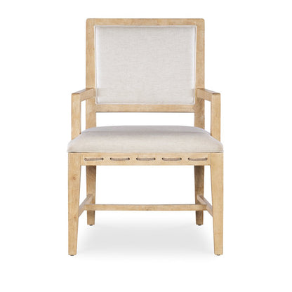 Retreat Cane Back Fabric Upholstered Arm Chair in Beige by Hooker Furniture