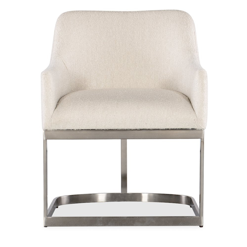 Modern Mood Upholstered Arm Chair w/ Metal Base in Pewter by Hooker Furniture