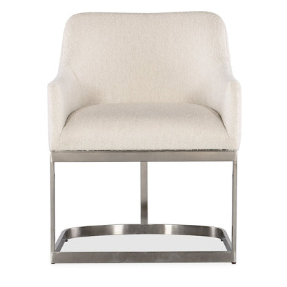 Modern Mood Upholstered Arm Chair w/ Metal Base in Pewter by Hooker Furniture