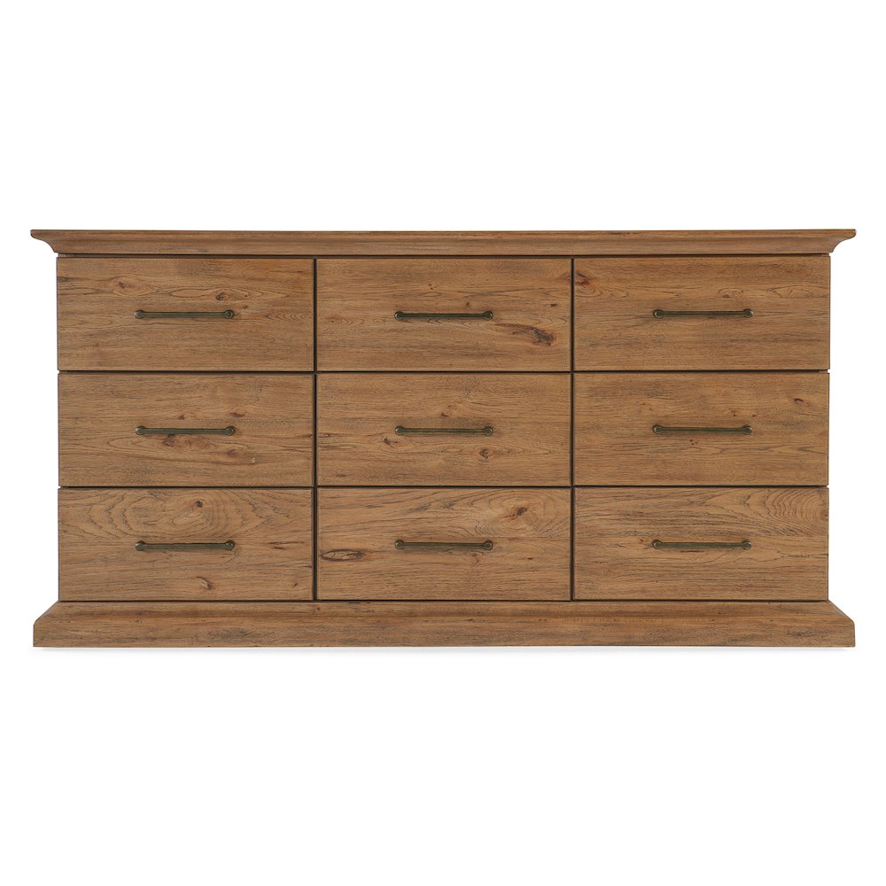 Hooker Furniture Big Sky Veneers and Solid Wood Nine Drawer Dresser in Brown