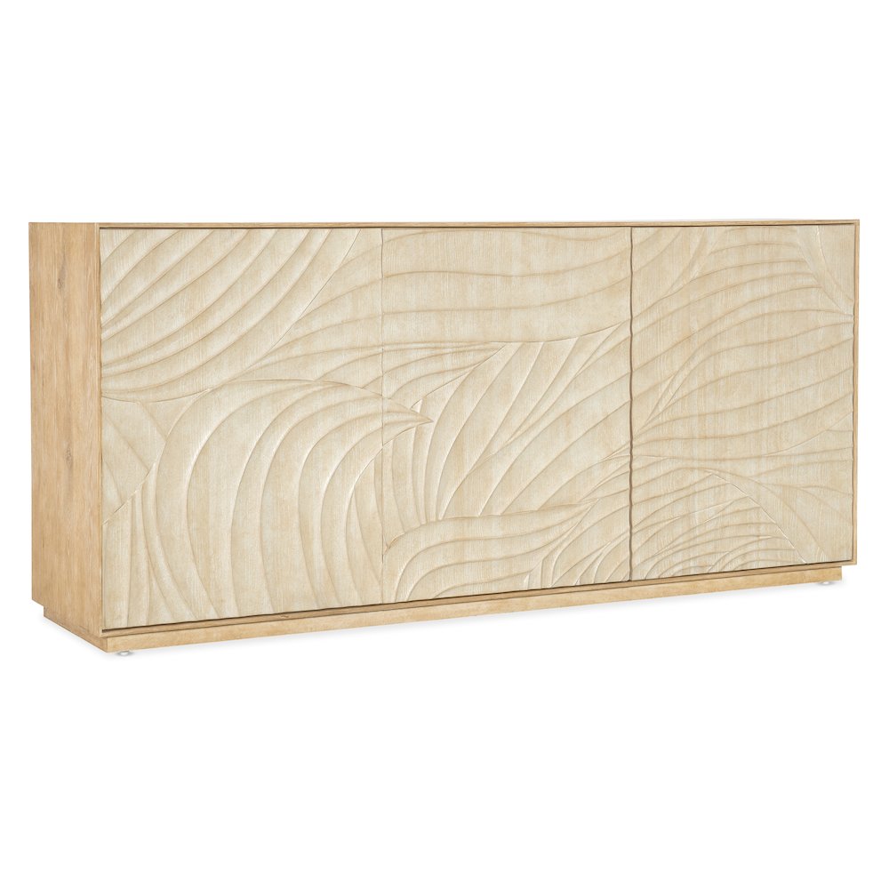 Retreat Carved Wood Motif Entertainment Credenza in Beige by Hooker Furniture