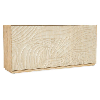Retreat Carved Wood Motif Entertainment Credenza in Beige by Hooker Furniture