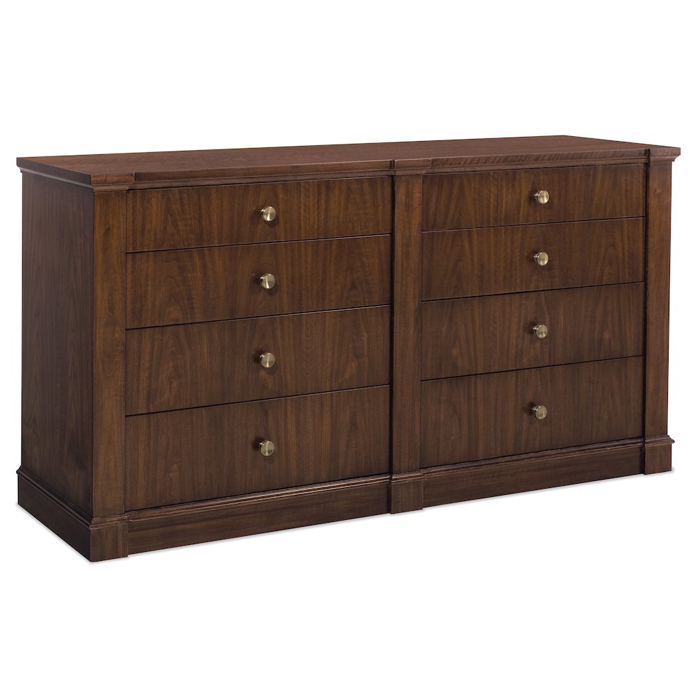 Archives Eight-Drawer Dresser in Dark Natural Wood Finish by Hooker
