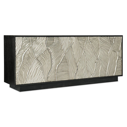 Melange Summit Gorge Wood Entertainment Console in Black by Hooker Furniture