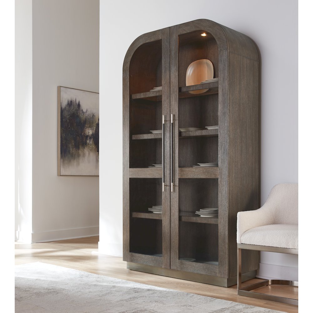 Modern Mood Wood-Framed Display Cabinet in Brown by Hooker Furniture