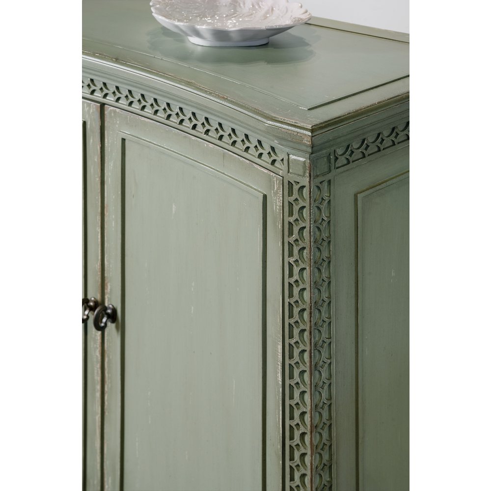 Charleston Wooden Two-Door Accent Chest, Decorative Storage Cabinet, Green
