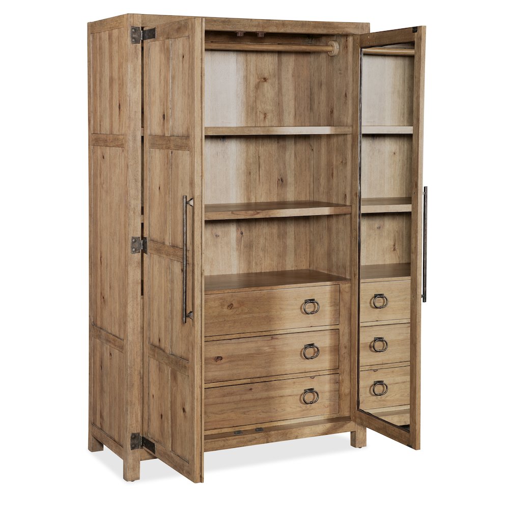 Vineyard Row Wardrobe in Light Natural Wood by Hooker Furnishings