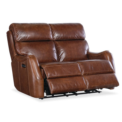 Harlan Zero Gravity Power Loveseat in Brown by Hooker Furniture