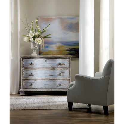 Chatelet 3 Drawer Wood Accent Chest in Distressed Blue by Hooker Furniture