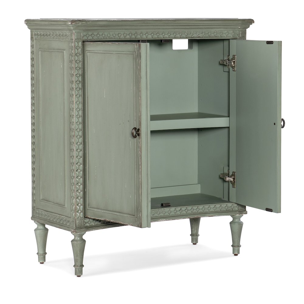 Charleston Wooden Two-Door Accent Chest, Decorative Storage Cabinet, Green