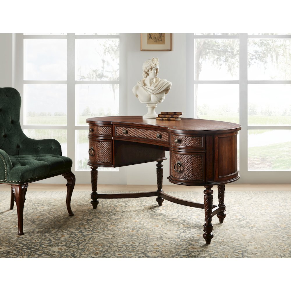 Charleston Wood Kidney Writing Desk in Brown by Hooker Furniture