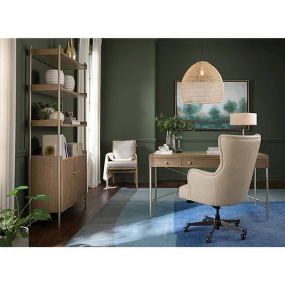 Lazzaro Executive Tilt Leather Swivel Chair in Beige by Hooker Furniture