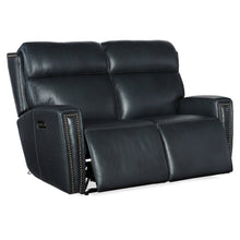 Ruthe Zero Gravity Power Recline Loveseat with Power Headrest in Blue Leather