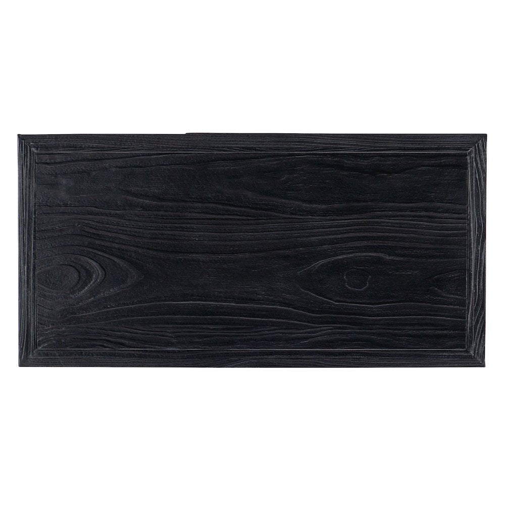 Linville Falls Shou Sugi Ban Two Drawer Wood Nightstand in Black by Hooker