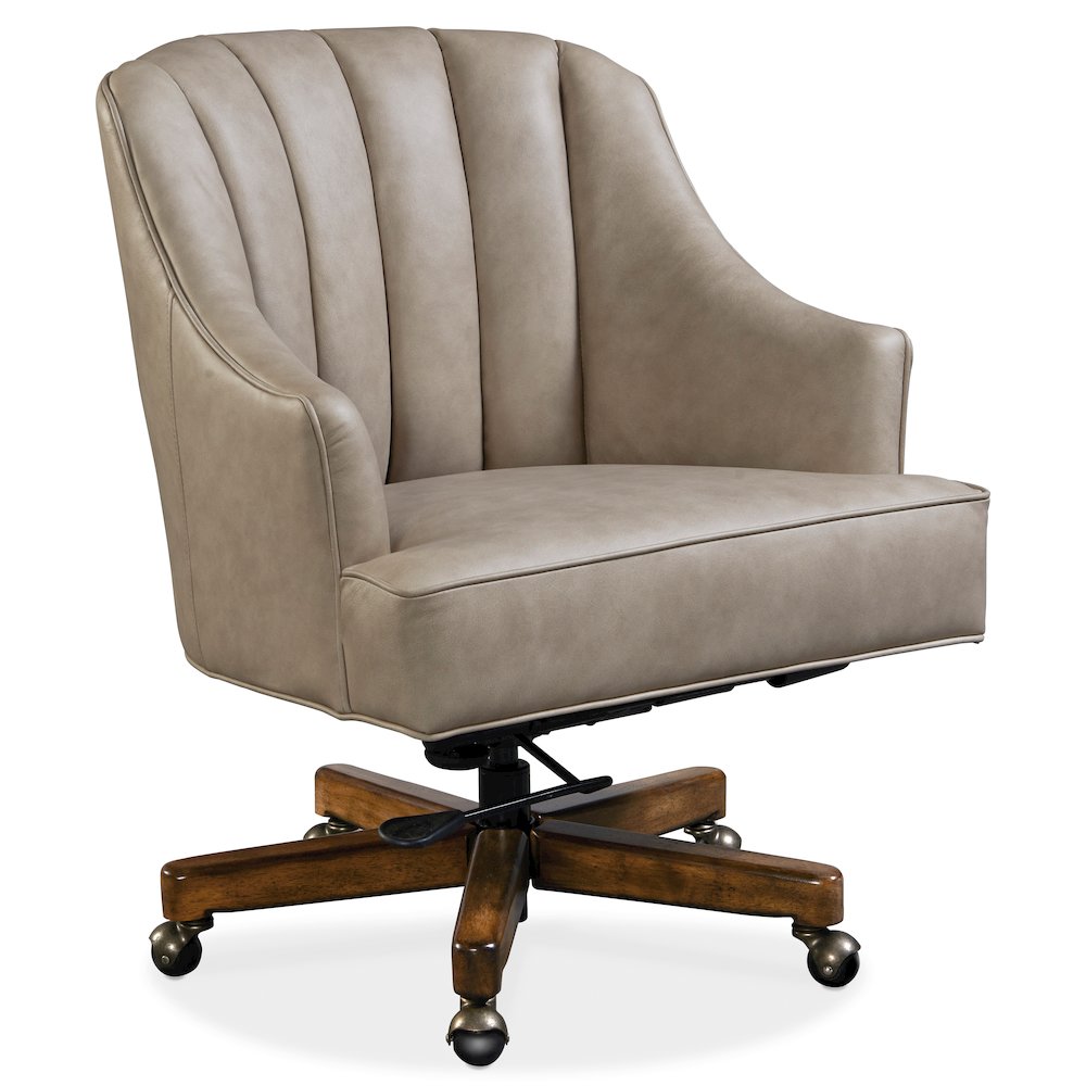 Haider Executive Swivel Tilt Chair in Gray Leather by Hooker Furniture