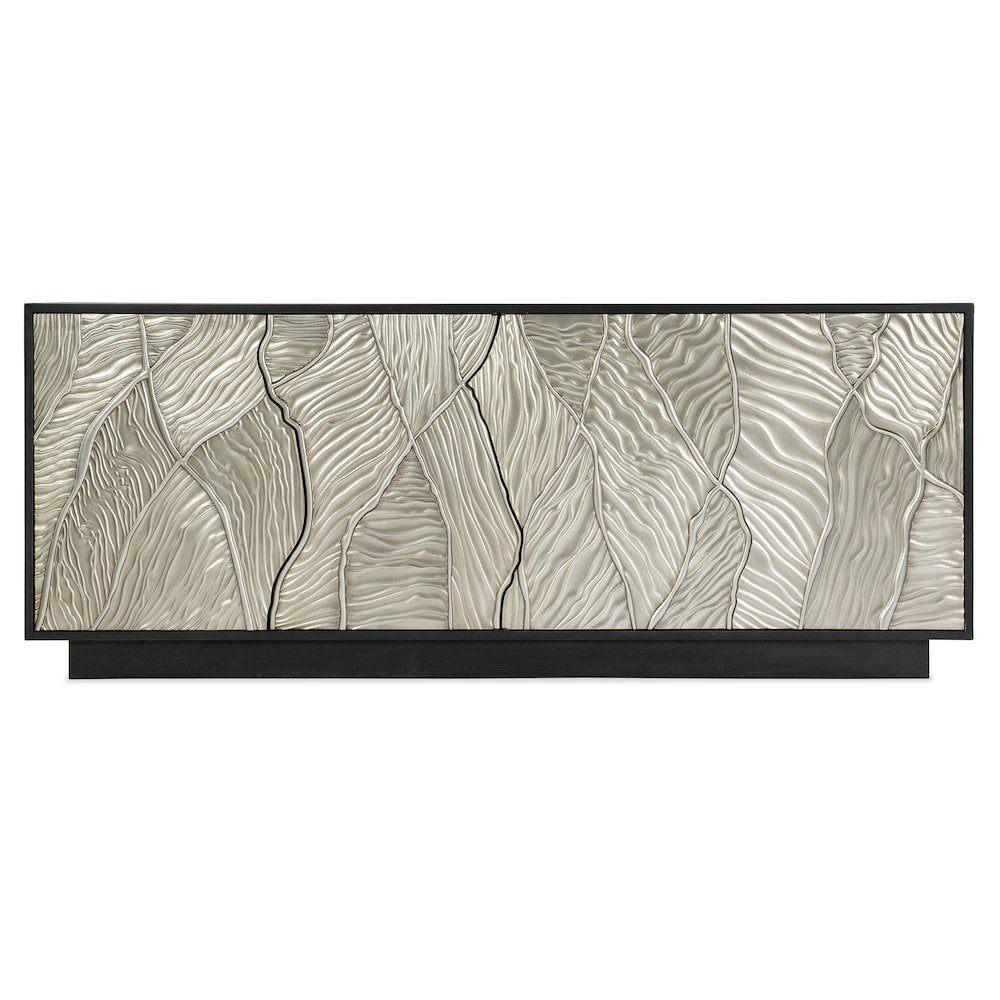Melange Summit Gorge Wood Entertainment Console in Black by Hooker Furniture