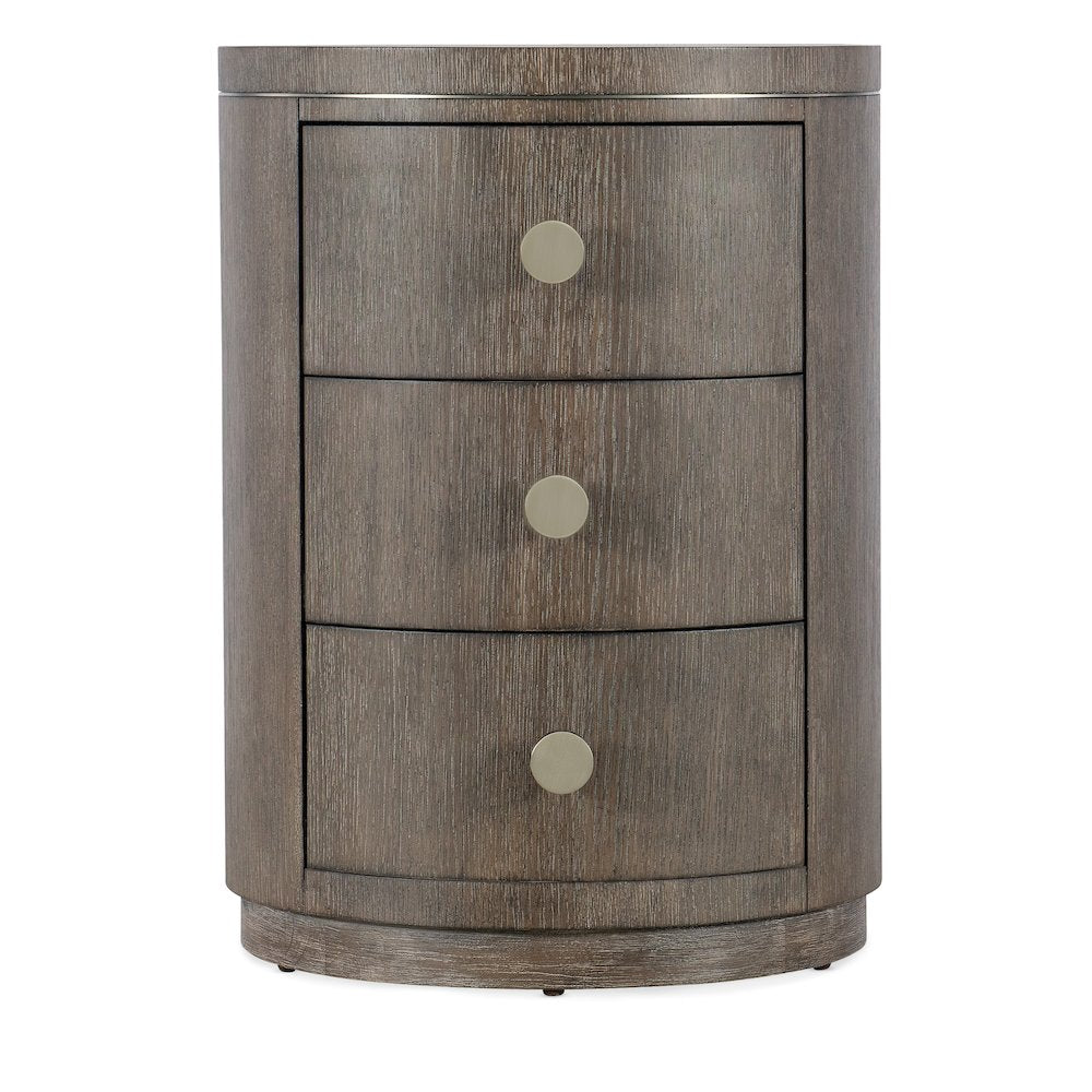 Modern Mood Round Wood Nightstand in Brown by Hooker Furniture