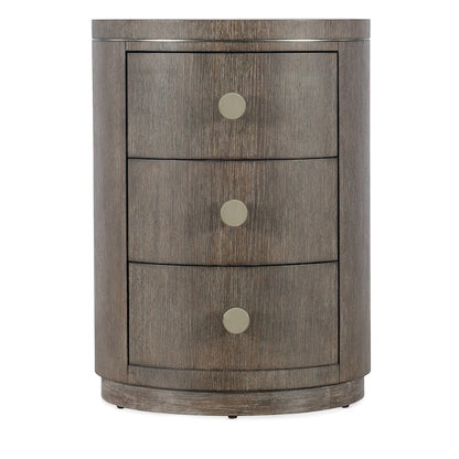 Modern Mood Round Wood Nightstand in Brown by Hooker Furniture