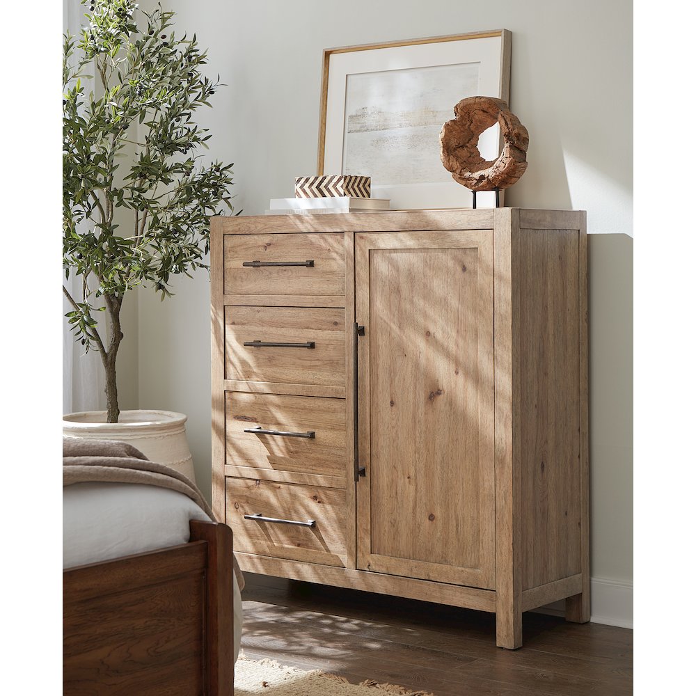 Vineyard Row Four-Drawer Door Chest in Light Natural Wood by Hooker Furnishings