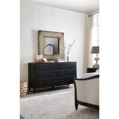 Ciao Bella 6 Drawer Wood Dresser in Distressed Black Finish by Hooker Furniture