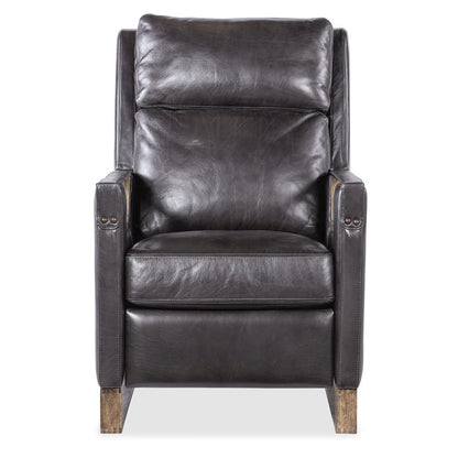 Relic Power Recliner w/Power Headrest in Black Leather by Hooker Furnishings