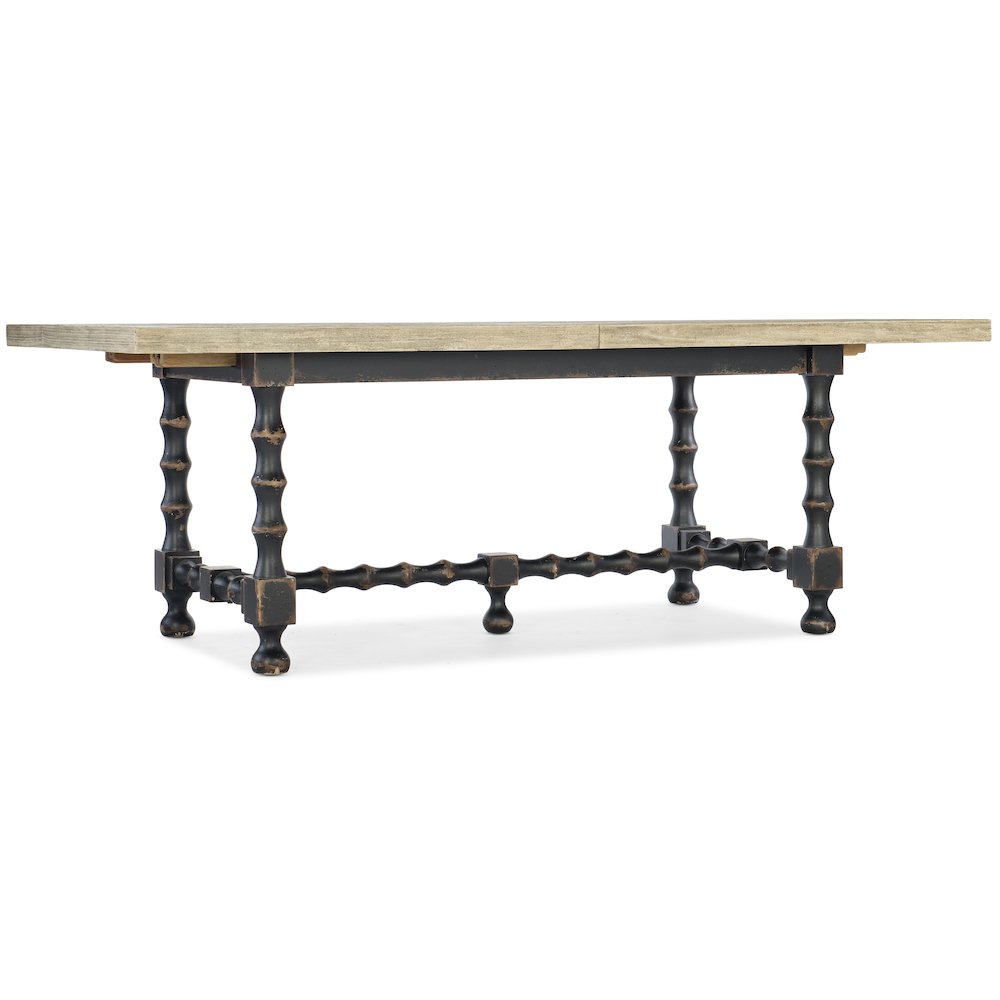 Hooker Furniture Dining Room Ciao Bella 84in Trestle Table -Flaky White/Black
