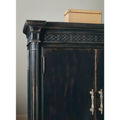 Hooker Furniture Charleston Wood Jewelry Armoire in Black Cherry