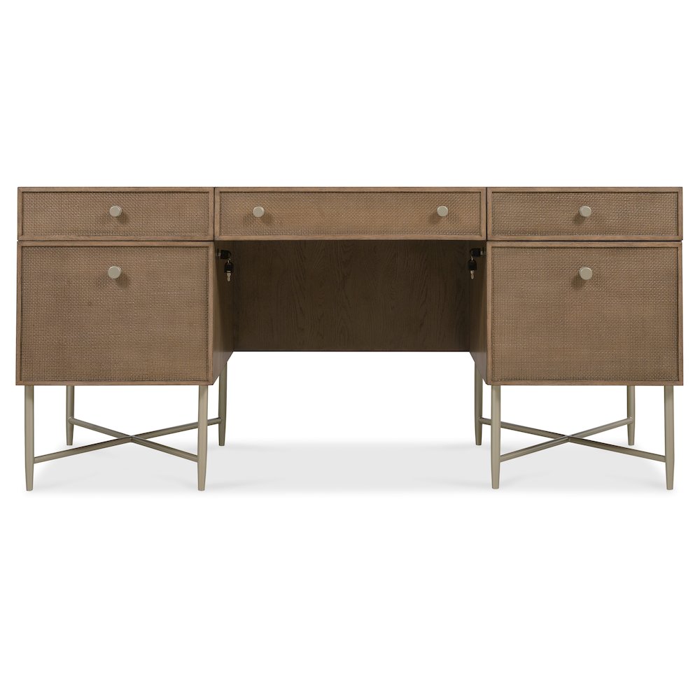 Sonnet Executive Desk in Medium Brown Wood by Hooker Furnishings