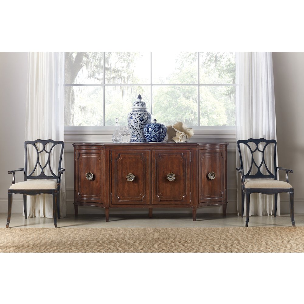 Charleston Four-Door Wood Buffet in Cherry Brown by Hooker Furniture