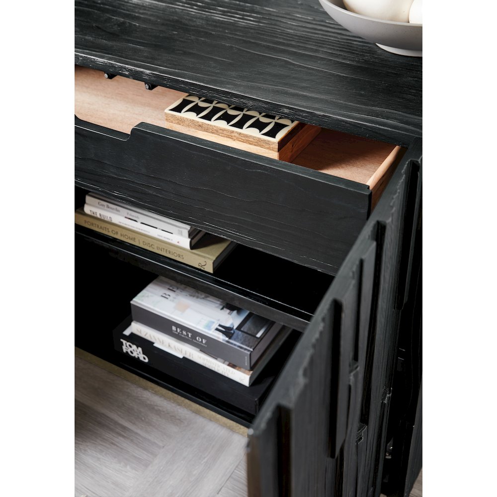 Hooker Furniture Chapman Veneers Shou Sugi Ban Accent Chest in Black