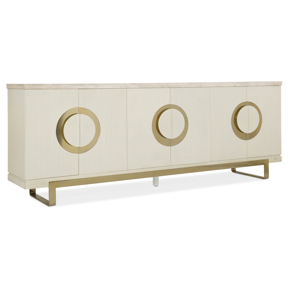 Hooker Furniture Melange Noelle Media Credenza in Cream and Gold