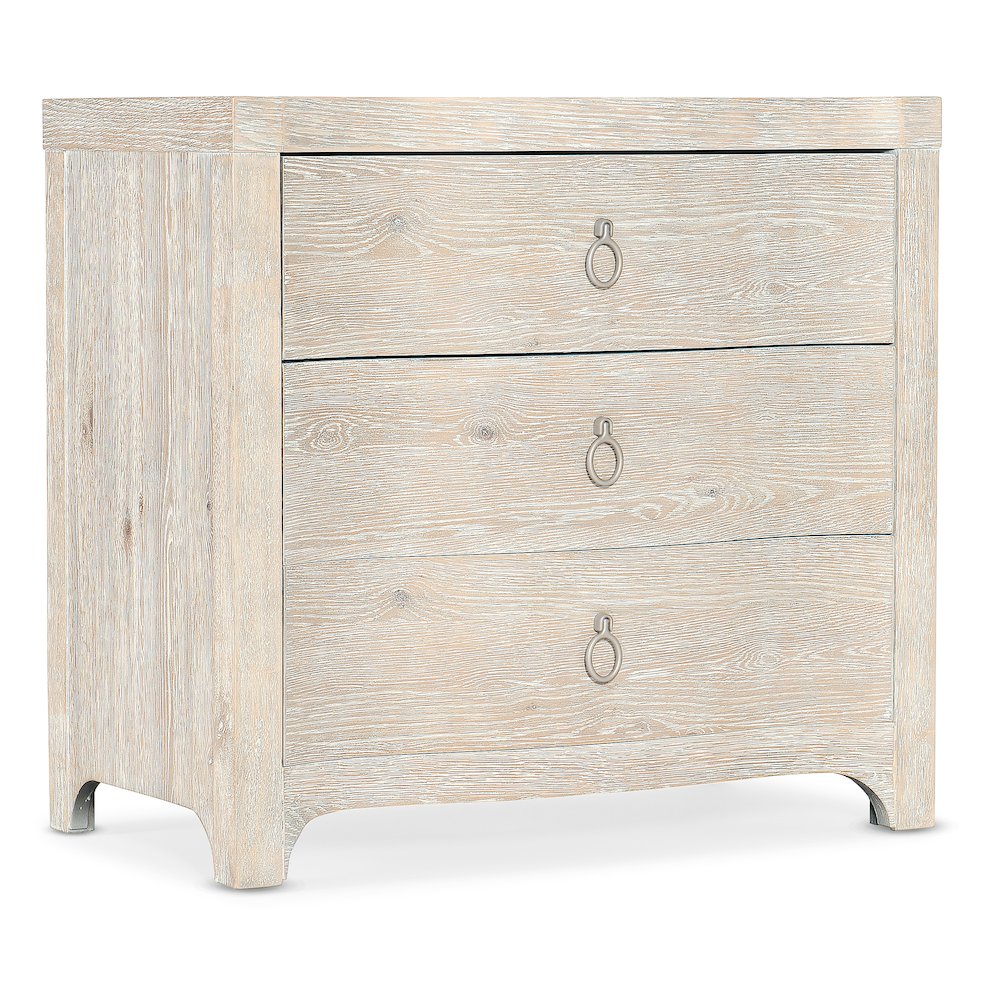 Serenity Antigua Three Drawer Nightstand in White Wood by Hooker Furniture