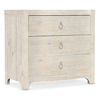 Serenity Antigua Three Drawer Nightstand in White Wood by Hooker Furniture