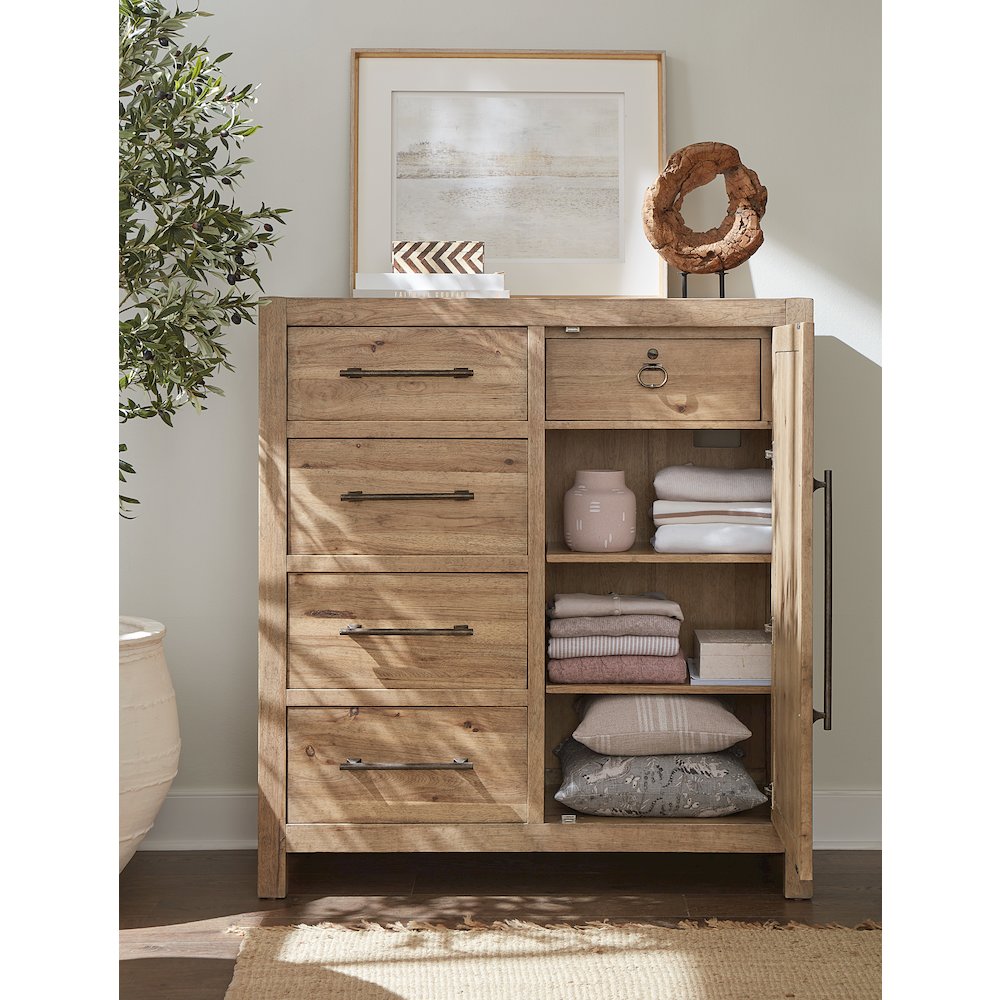 Vineyard Row Four-Drawer Door Chest in Light Natural Wood by Hooker Furnishings