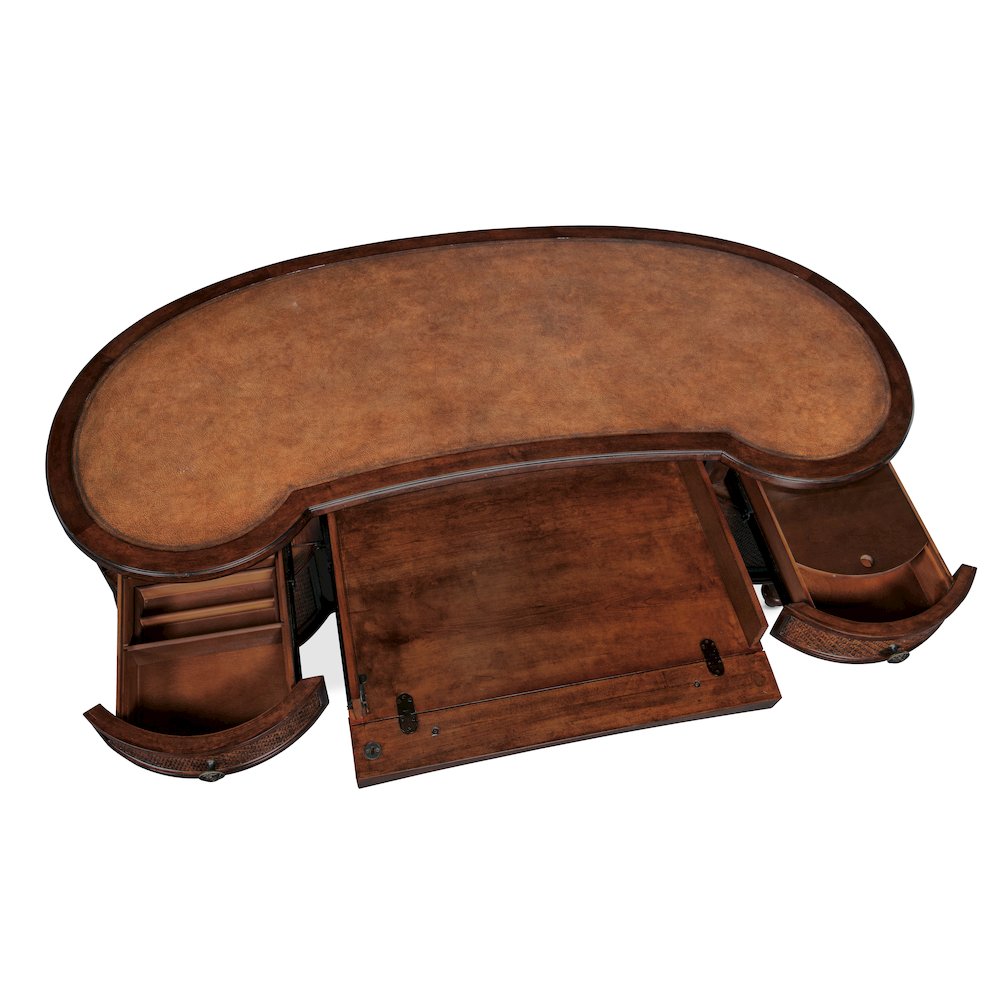 Charleston Wood Kidney Writing Desk in Brown by Hooker Furniture