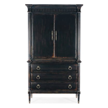 Hooker Furniture Charleston Wood Jewelry Armoire in Black Cherry