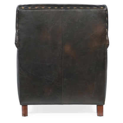 Hooker Furniture Seven Seas Leather Upholstered Club Chair in Old Saddle Brown